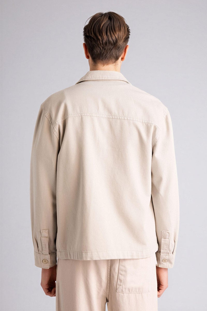 DeFacto Beige Man Cotton Boxy Fit Shirt Casual - Image 5